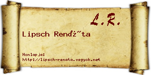 Lipsch Renáta névjegykártya